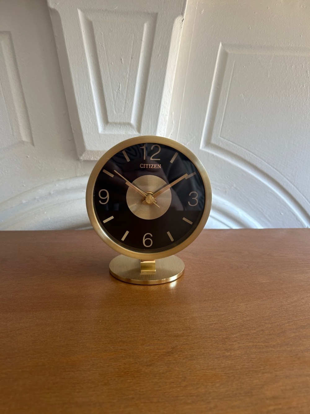 Citizen Gold and Black Round Table Clock
